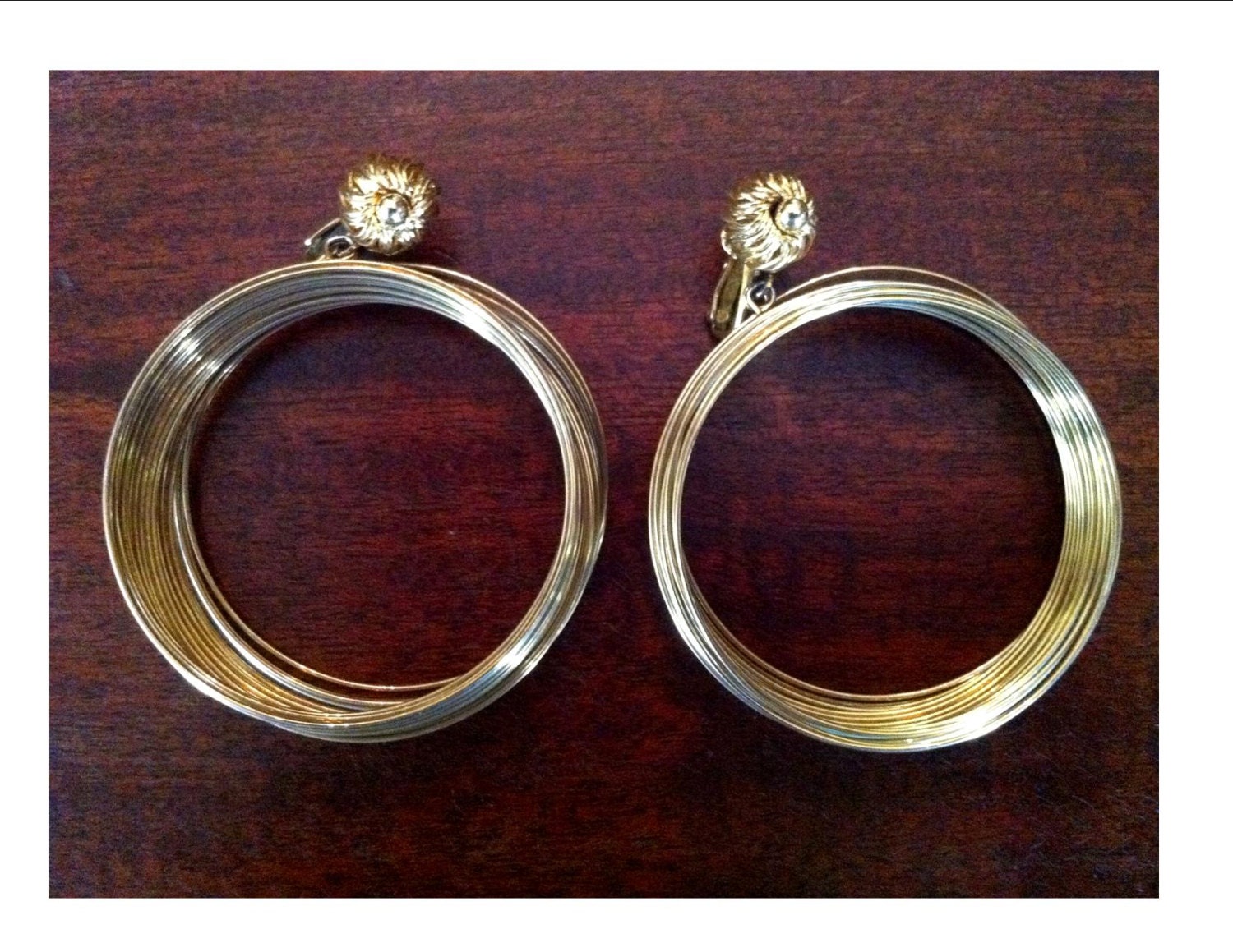 1970s Vendome Slinky Earrings Funky 70s Vendome Mod Large Hoop