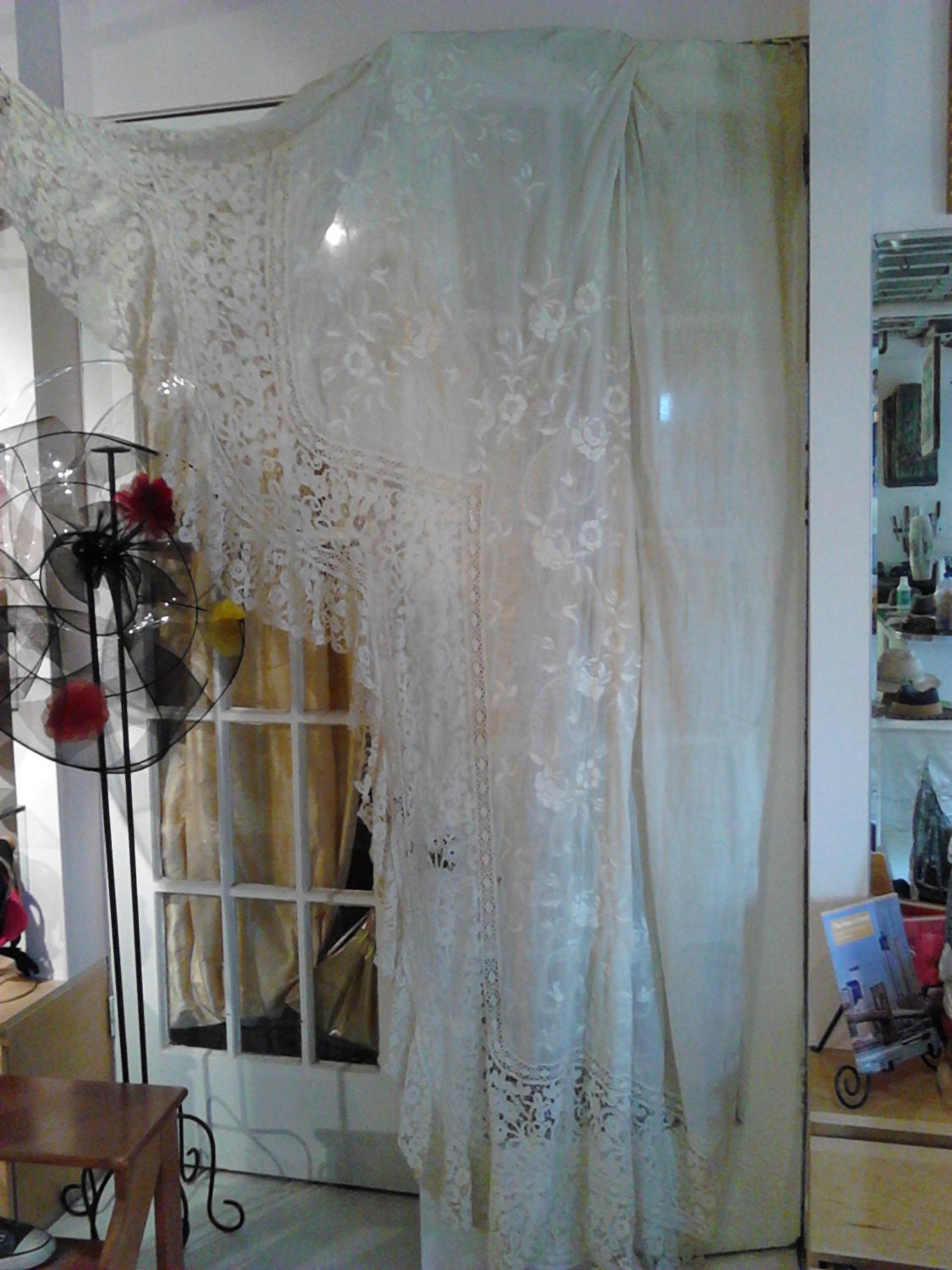 Victorian Lace Embroidered Curtain Panel By Minalucinda On Etsy