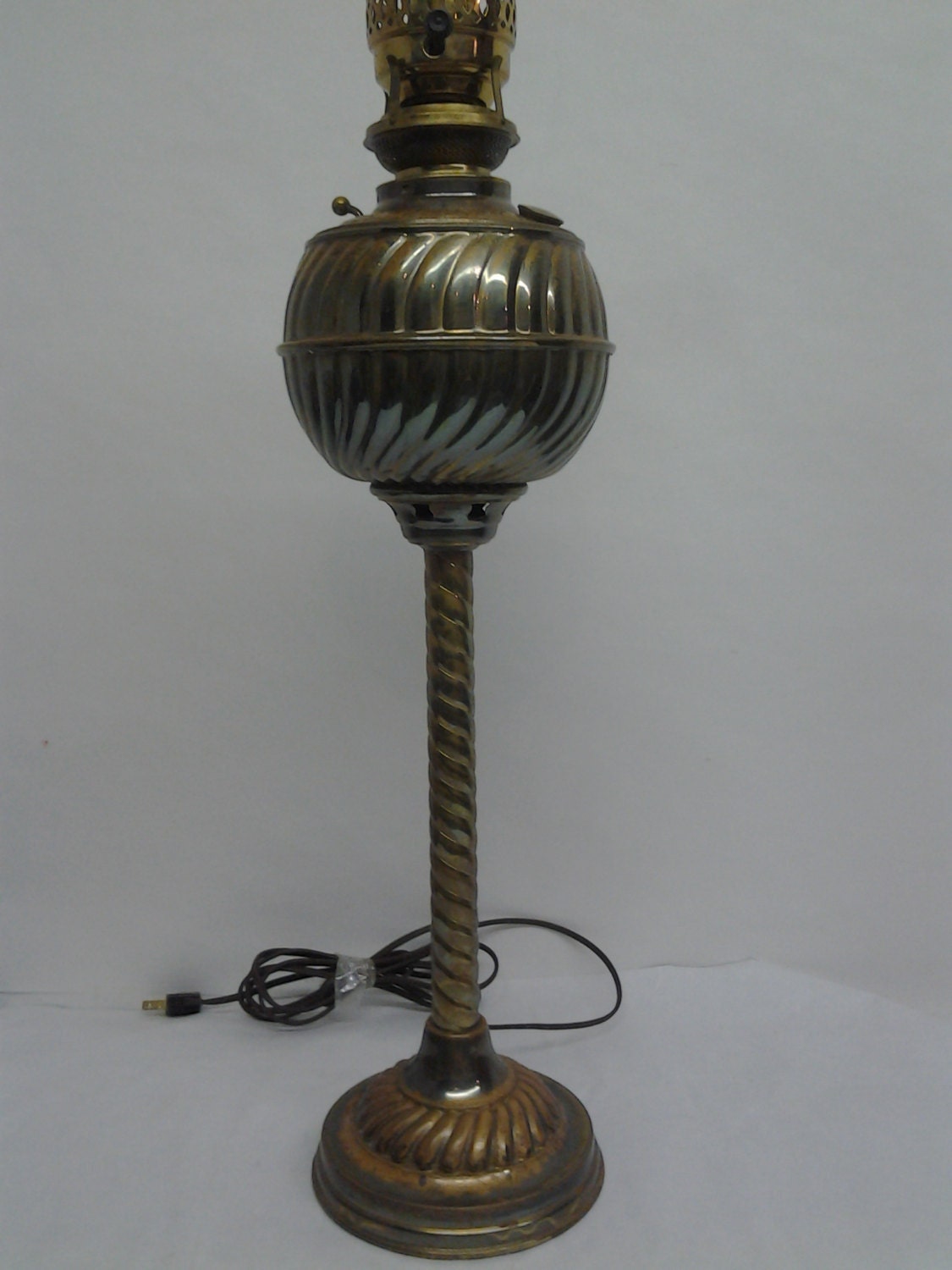 A superb antique French copper and brass oil lamp by artiques71