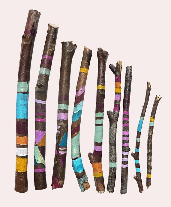 Items similar to Painted sticks on Etsy