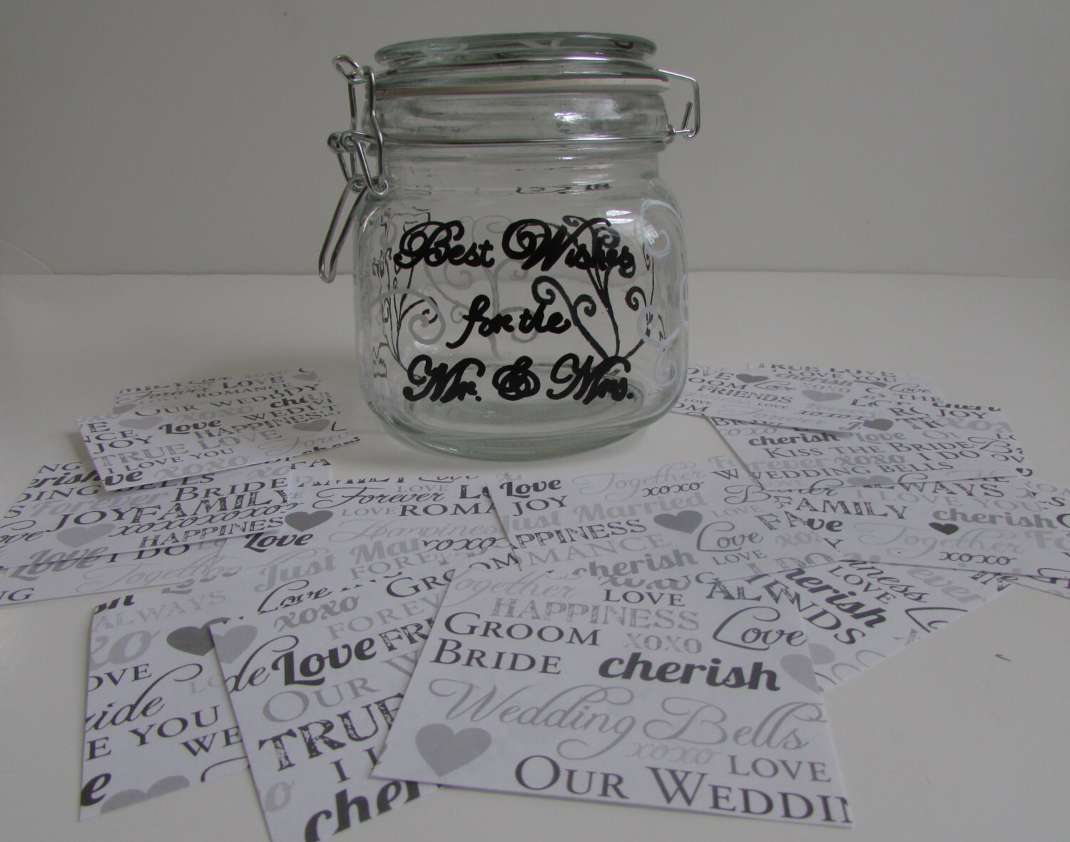 Wedding guest book wish jar wedding decoration or bridal