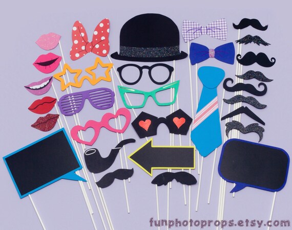 Photo Booth Props - 30 Piece Photo Booth Prop Set - Photobooth Props Il_570xn