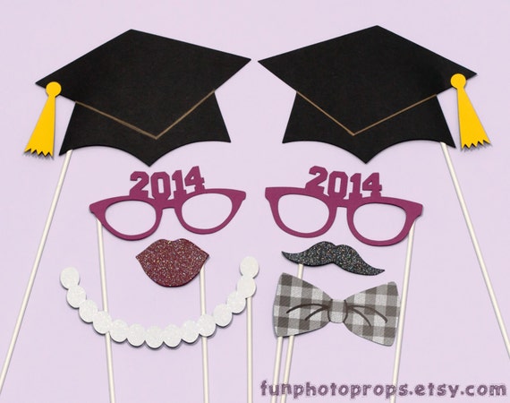 Photo Booth Prop Set- 8 Piece Graduation Photo Booth Prop Set - Photobooth Props Il_570xn