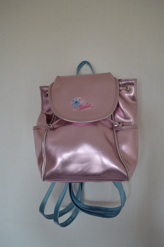 90s metal pink and blue Barbie backpack rucksack