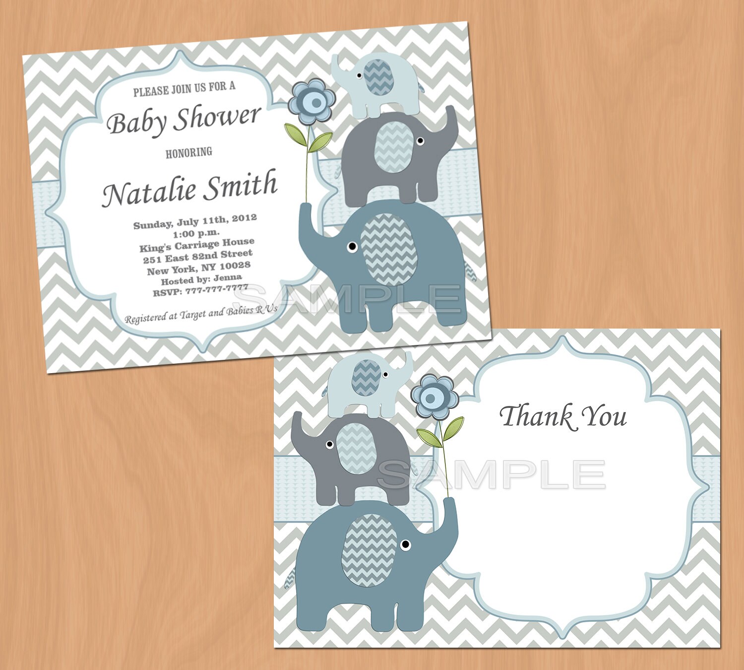 Editable Baby Shower Invitation Elephant Baby Shower by diymyparty