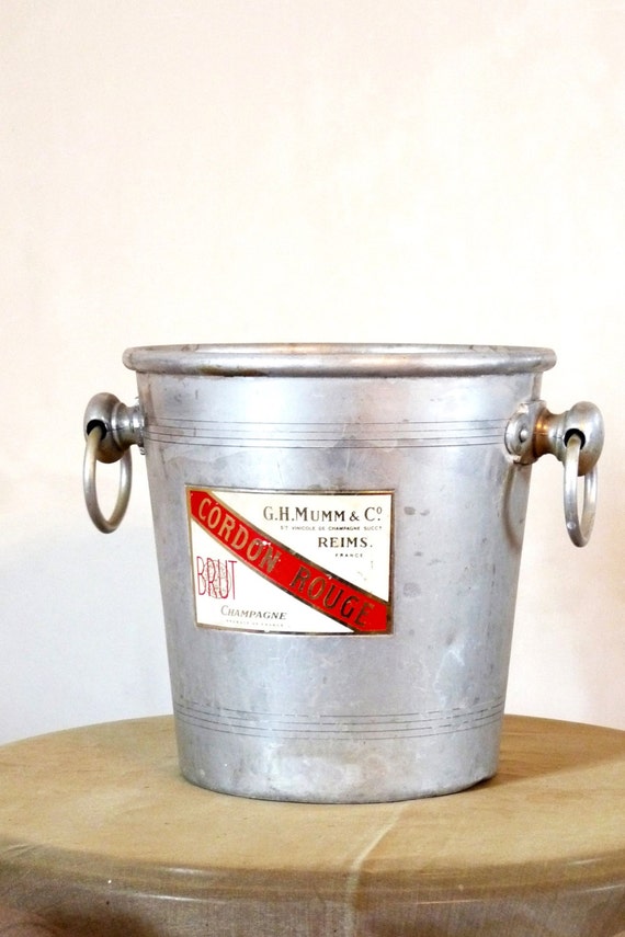 Vintage Ice Bucket G H Mumm & Co Reims France Champagne Satin