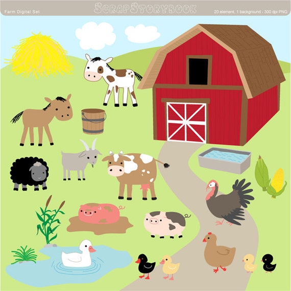 Farm Digital Set clipart 300 dpi PNG