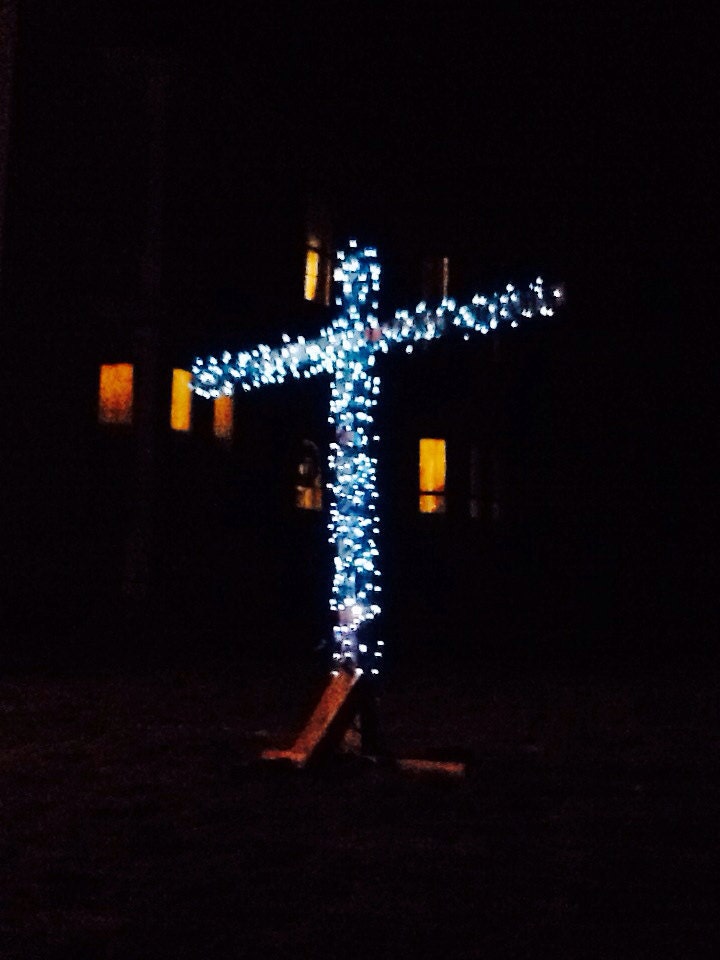 Lighted Christmas Yard Cross by SameAsNever on Etsy