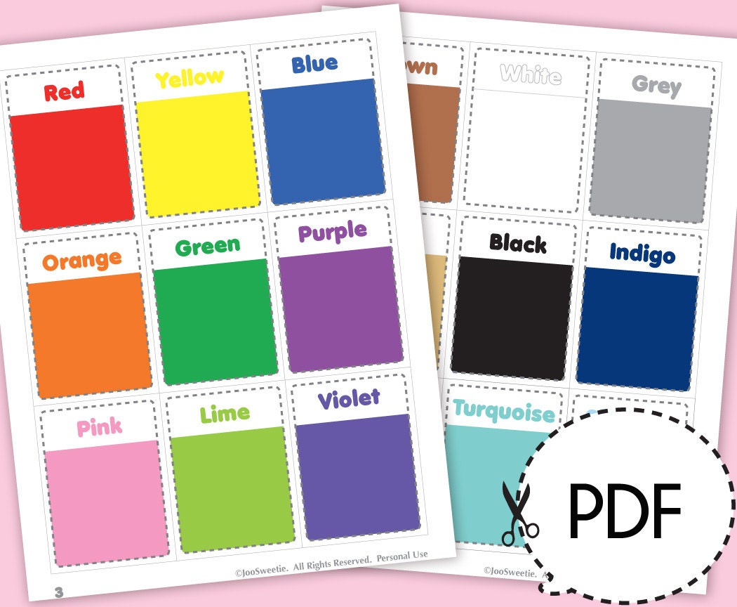 Color and Shape Flash CardsPrintable PDF Download