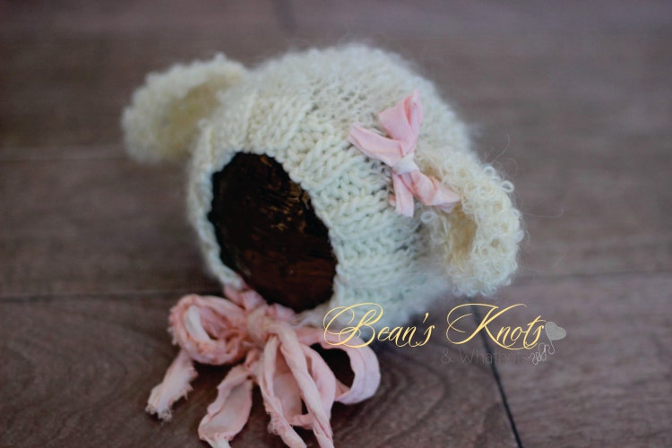 Newborn Hat Newborn Photo Prop Baby Lamb Hat by Knitzbybeansknots