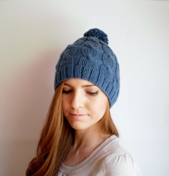 neon pom pom beanie Pom Hat Pom Blue Grey Pom Beanie,Pom