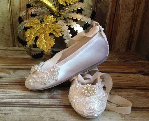 childrens ivory ballet pumps