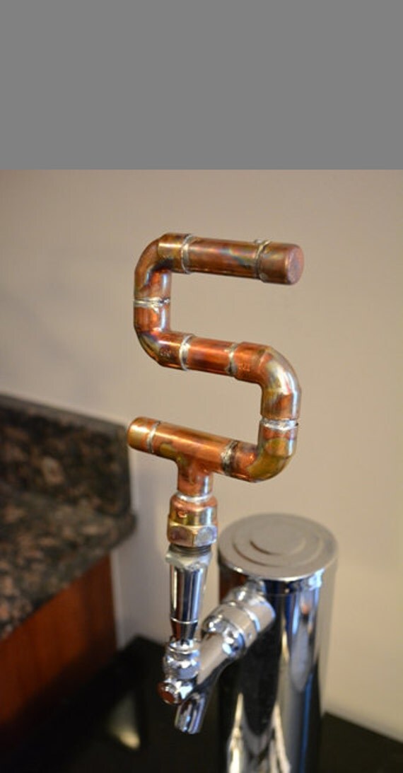 Copper Pipe Tap Handle One Letter Custom by CabinFeverCraft