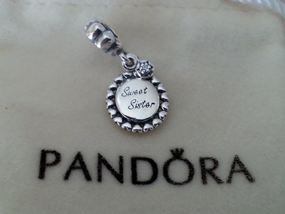 Authentic Pandora Dangle charm Sweet Sister by simpleTreasures925
