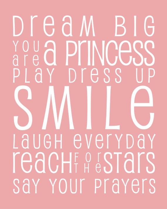 Items similar to Printed Typography Wall Art for Nursery, Baby Girl