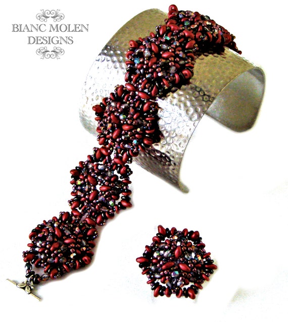 Adelaide pattern for bracelet and ring with OBeads