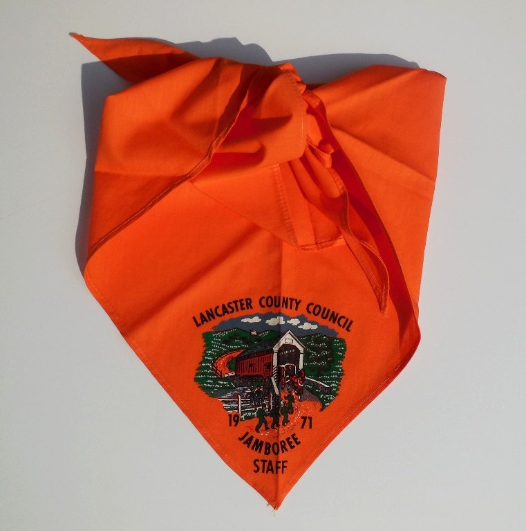 Boy Scout Neckerchief Bandana 1971 Covered Bridge Lancaster PA