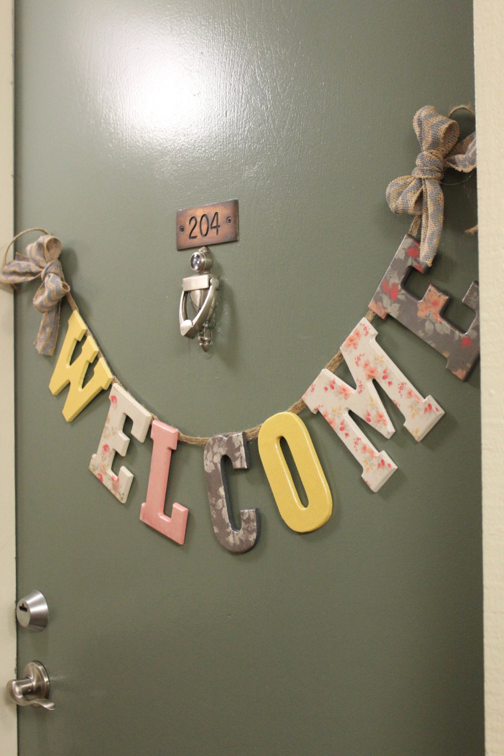 Custom Welcome Sign Front Door Decor by SparklesInLove on Etsy