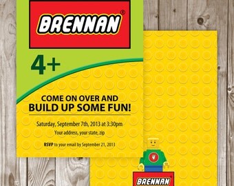 Digital File - Lego Birthday Invitation
