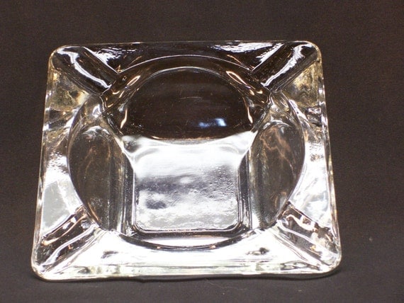 Anchor Hocking Retro Glass Ashtray Mid Century by GarageSaleGlass