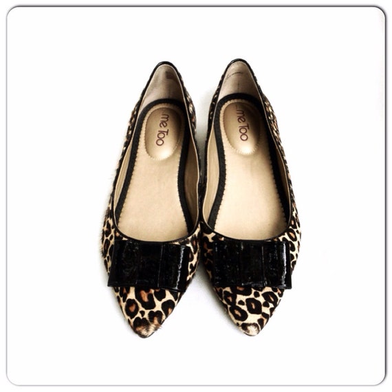 leather leopard flats