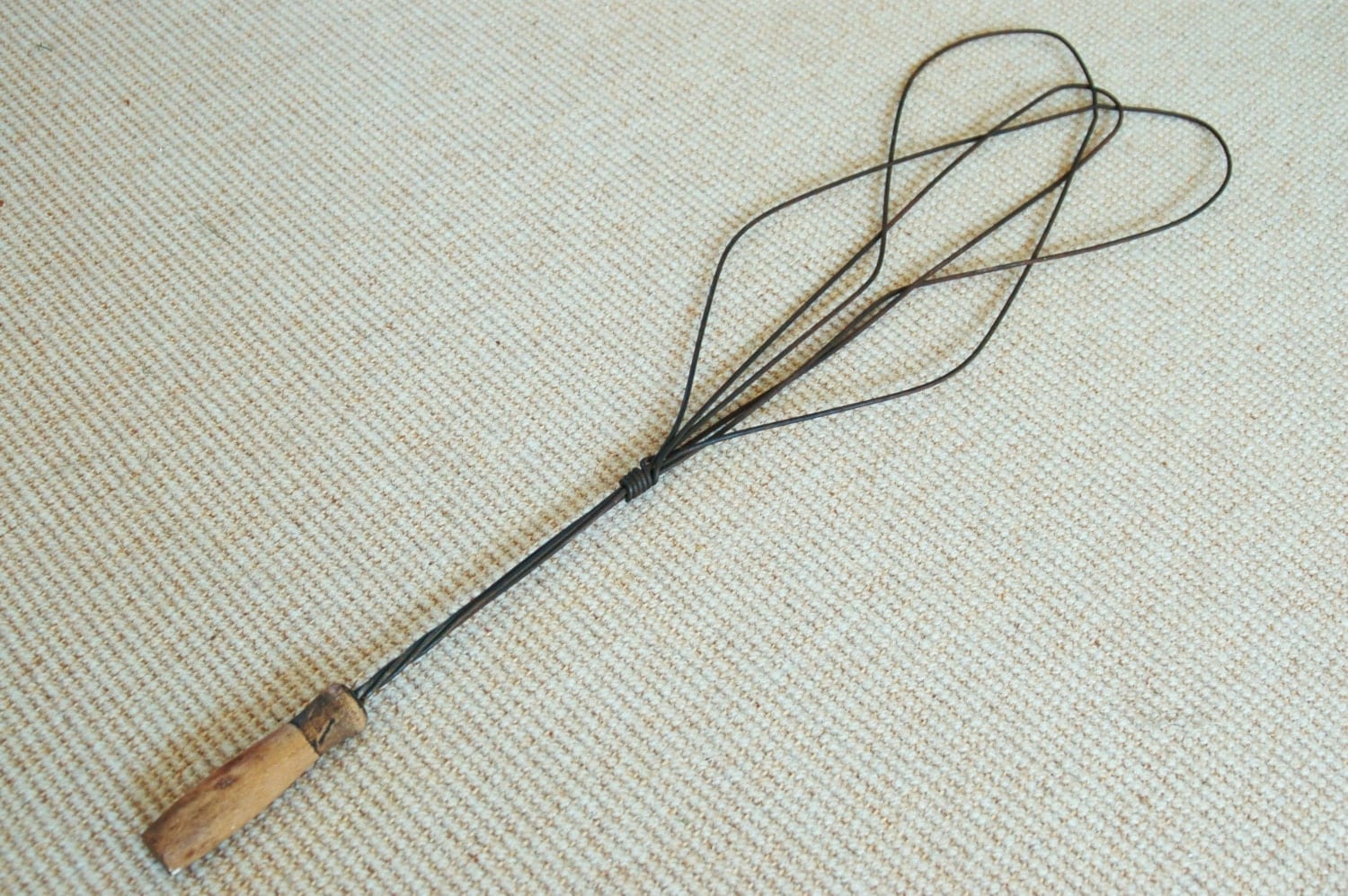Antique Rug Beater Thick Wire and Wood Rug by CobblestonesVintage