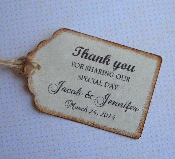 Wedding Favor Tags, Wedding Tags, 50 Personalized Wedding Tags,Thank ...