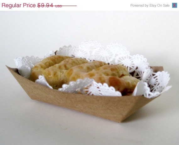 15% off - 75 MEDIUM Kraft Heavy Paper Food Tray for Parties, Showers or Wedding Il_570xn