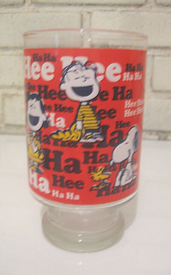 1965 Peanuts Snoopy Large Drinking Glass RARE Vintage UFS