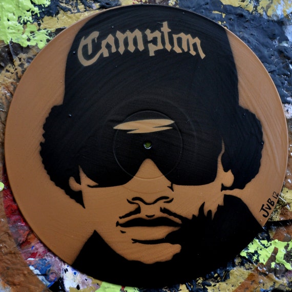 Eazy-E Stencil Portrait on Repurposed by PyramidSchemeTShirts