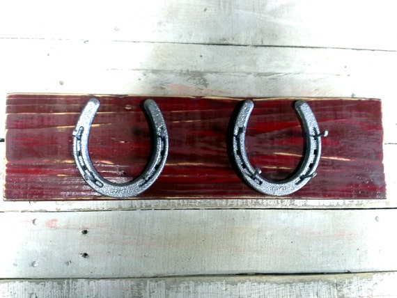 horseshoe necklace holder...horseshoe accessory by ShabbyWorks