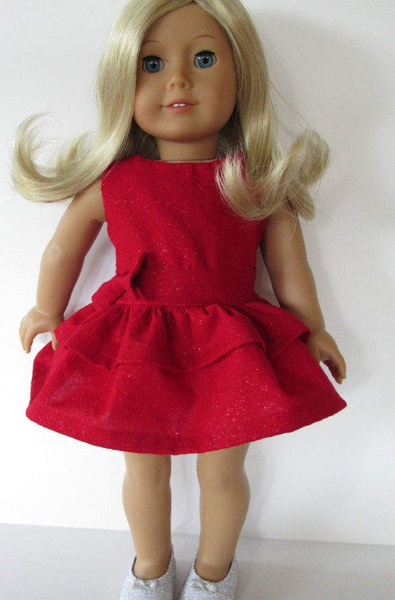 18 inch Doll Clothes Sparkly Red Party Dress