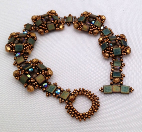 Items similar to Square Layered Tila Bead Bracelet, B10266 on Etsy