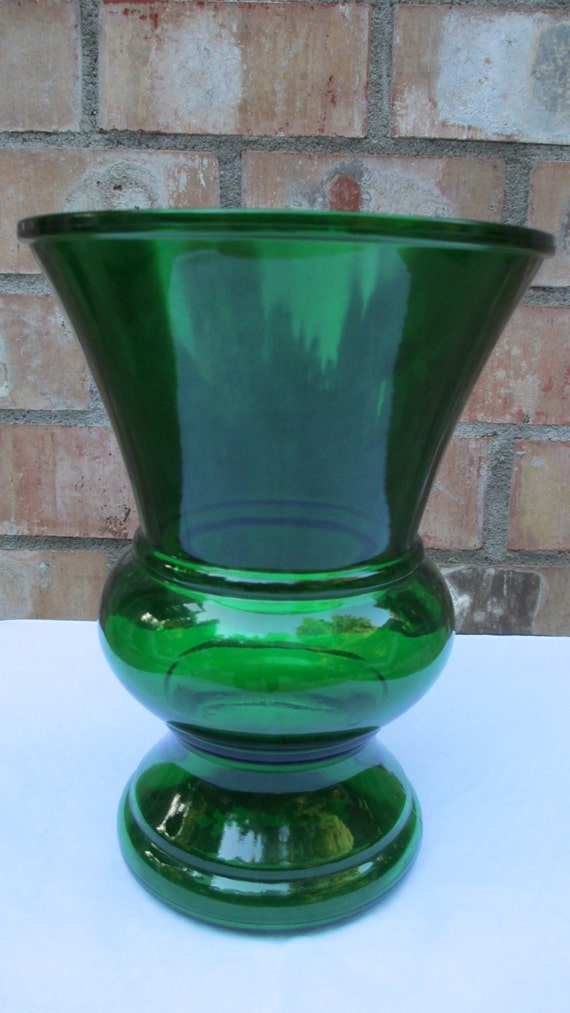 Antique Napco Green Glass Vase Vintage 40s50s