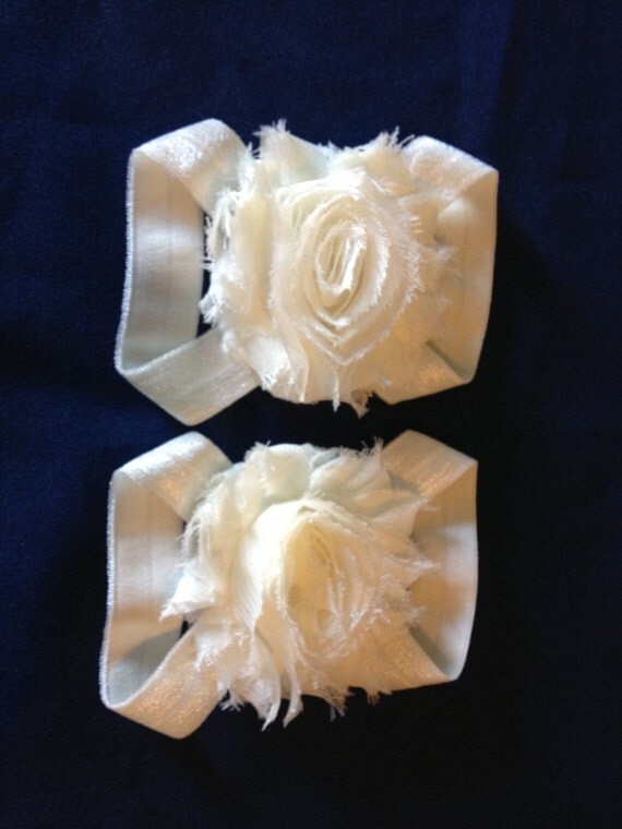 Items similar to Infant Sandals Baby Girl Barefoot Sandals Infant Shoes Ivory Shabby Roses on