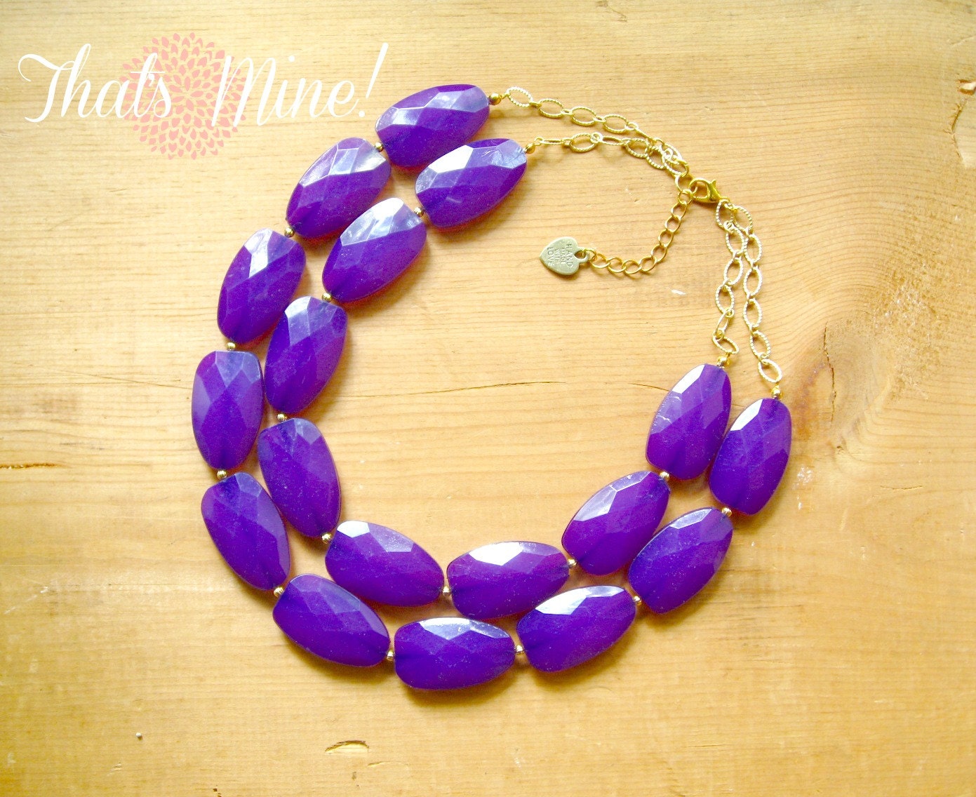 Deep Purple statement necklace eggplant purple double strand