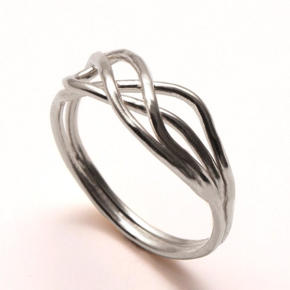 Infinity Ring - 18k White Gold Ring, Knot ring, wedding ring