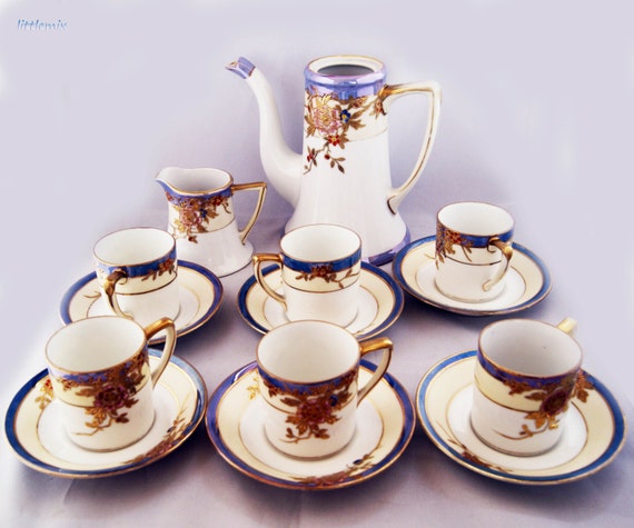 Stunning Antique Early Noritake Coffee set .Circa by Littlemix