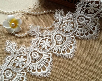 White Lace Trim Vintage Style For Costumes, Bridal, Wedding, Altered Couture