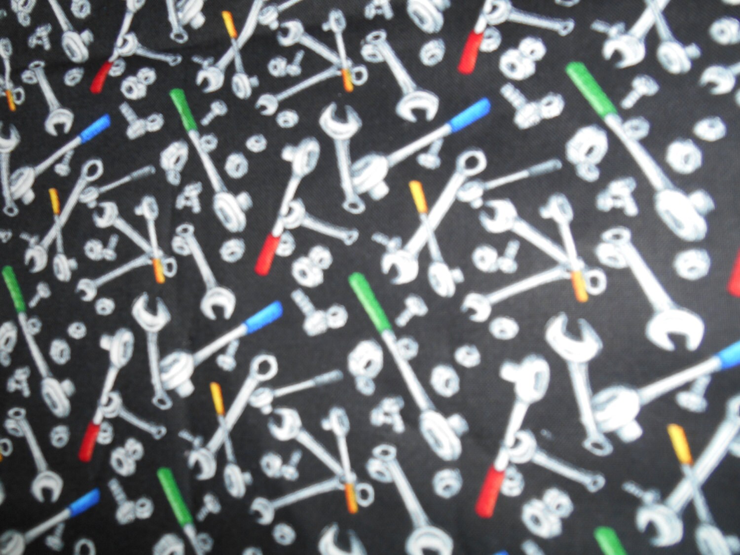 F004 FABRIC Novelty Tools Mechanic Theme 7/8 yard