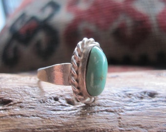 GreenTurquoise and Sterling Ring Size 4.5