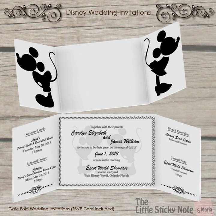Disney Wedding Invitation by TheLittleStickyNote on Etsy