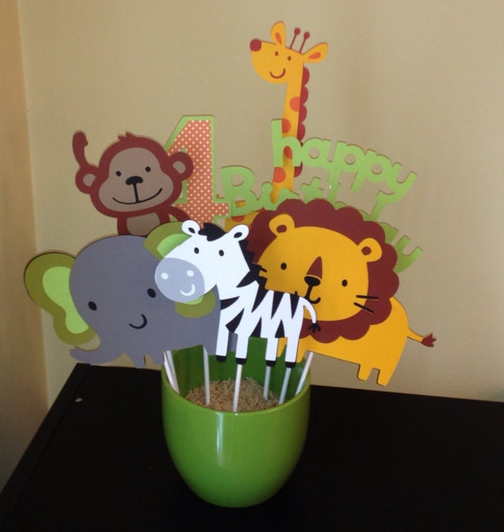 7 Piece Zoo or Jungle Themed Centerpiece