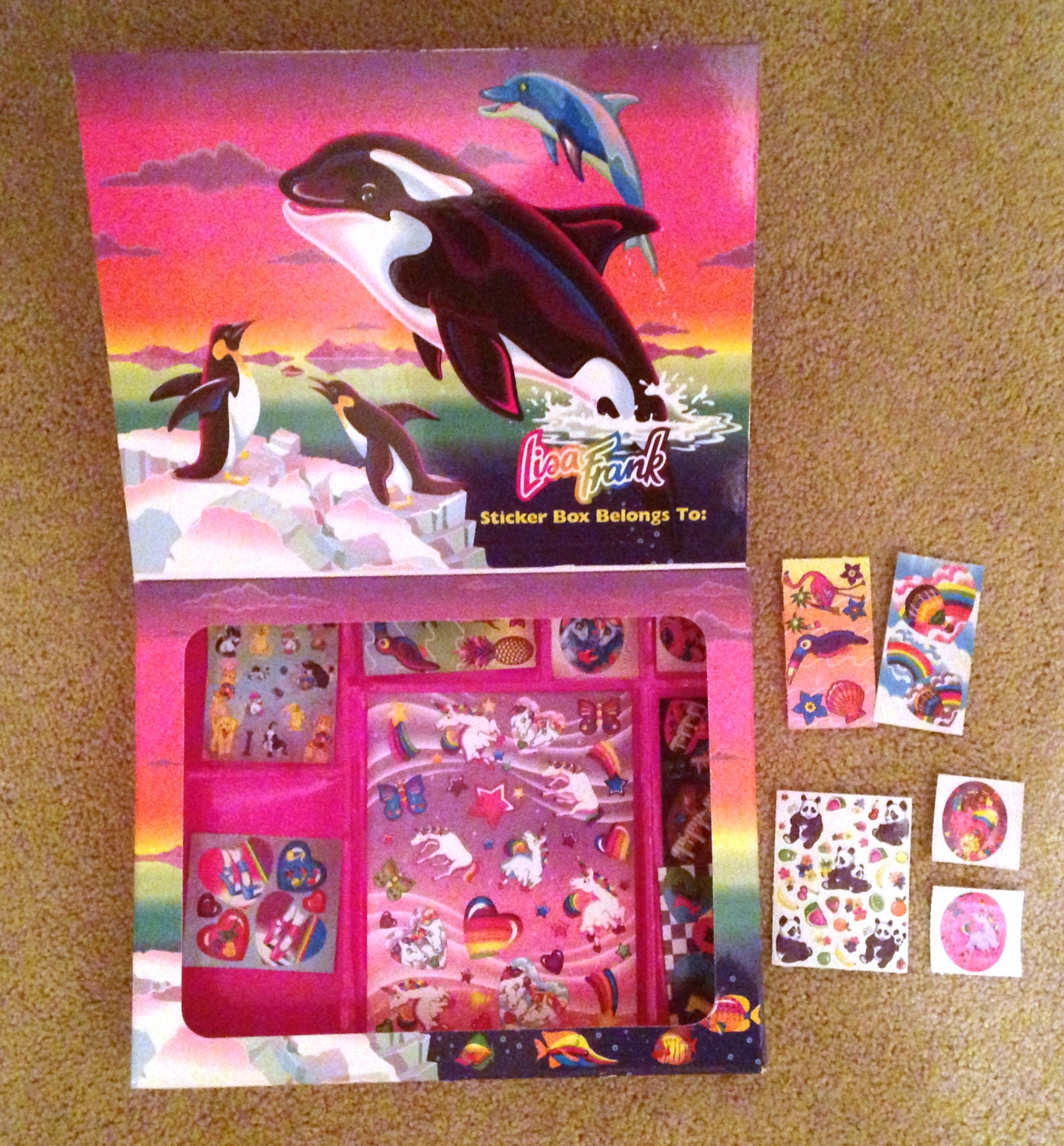 1990's Lisa Frank Sticker Box by 90sVintageFun on Etsy