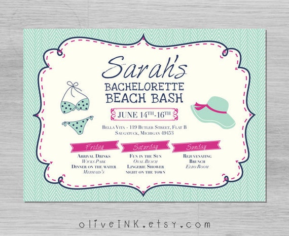 Beach Bachelorette Party Invitations 5