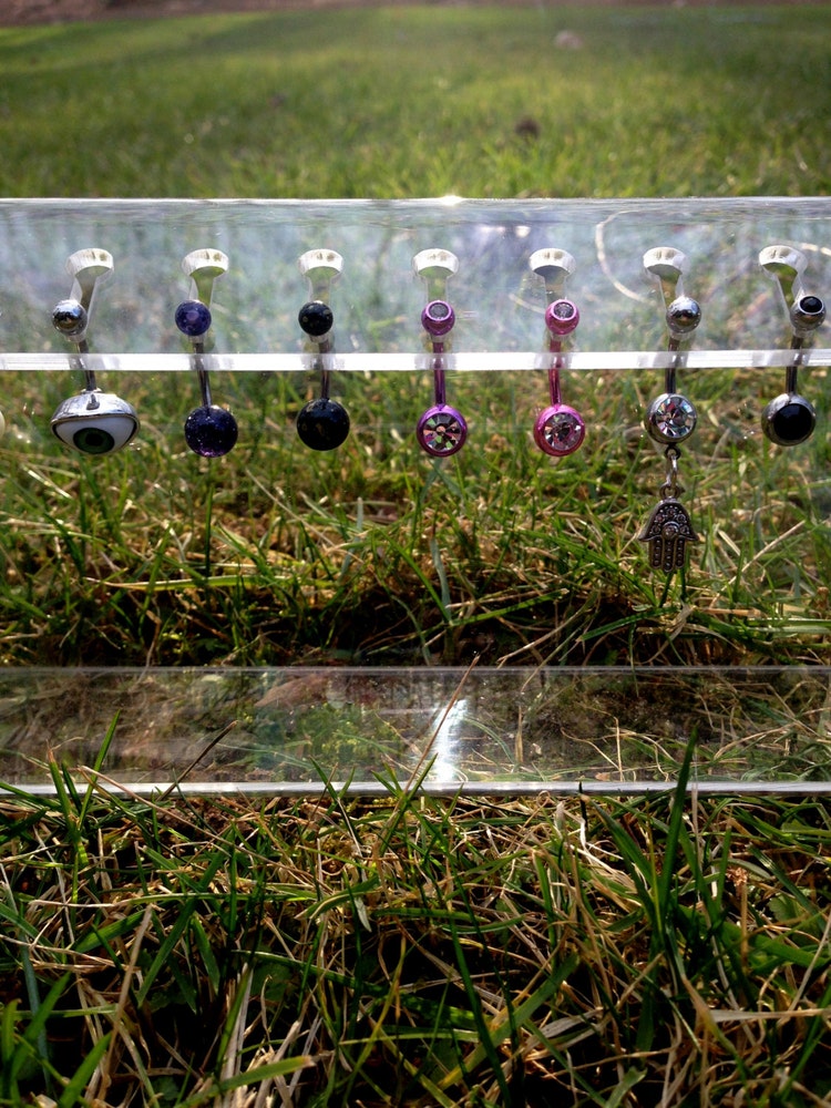 Acrylic Belly Button Navel Ring Display Storage Small by acidmist