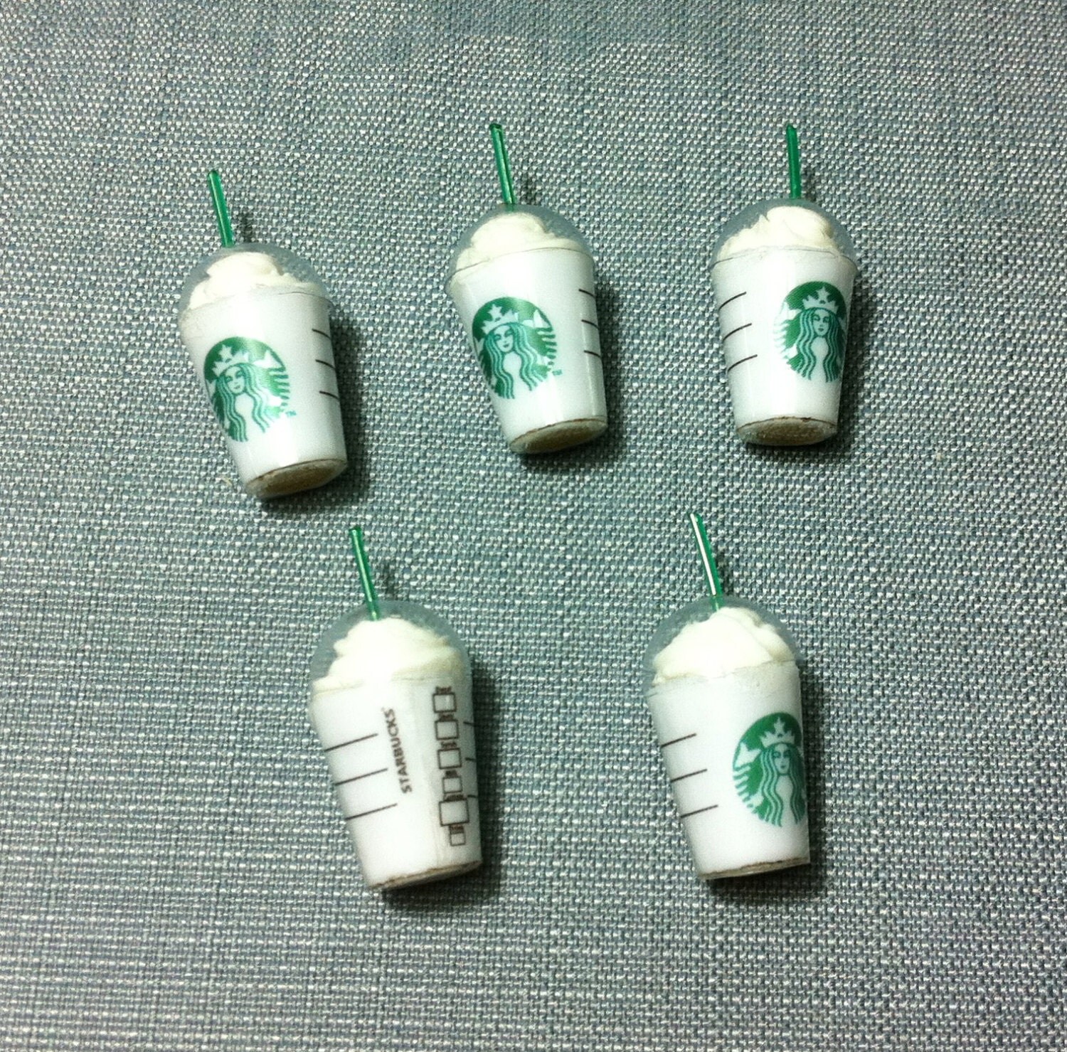 5 Miniature Iced Coffee Starbucks Cups Plastic Cup Polymer