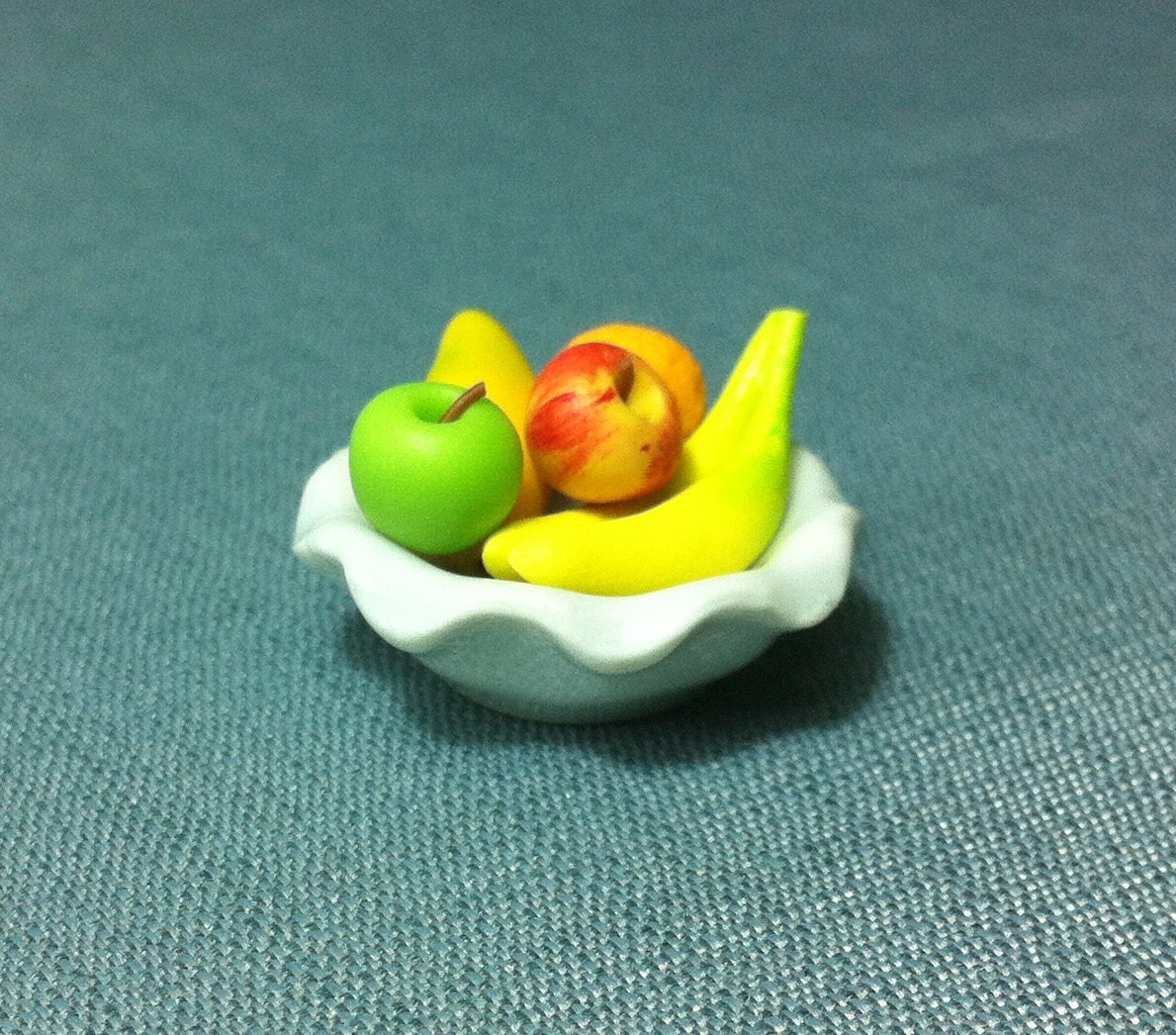 Fruit Set Miniature Clay Polymer 5 Fruits Banana Apples Orange