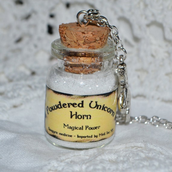 Items similar to Handmade Powdered Unicorn Horn inspired Potion Bottle