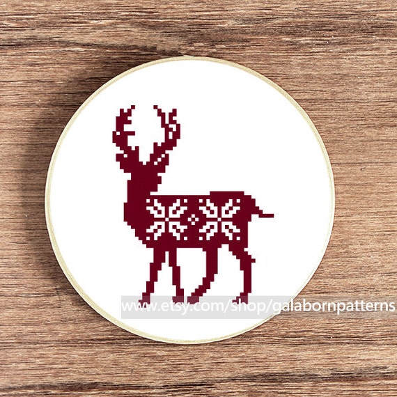 PDF counted cross stitch pattern Deer Silhouette animals
